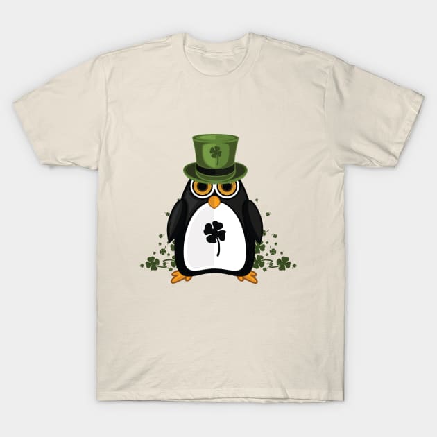 Saint Patrick's Penguin T-Shirt by adamzworld